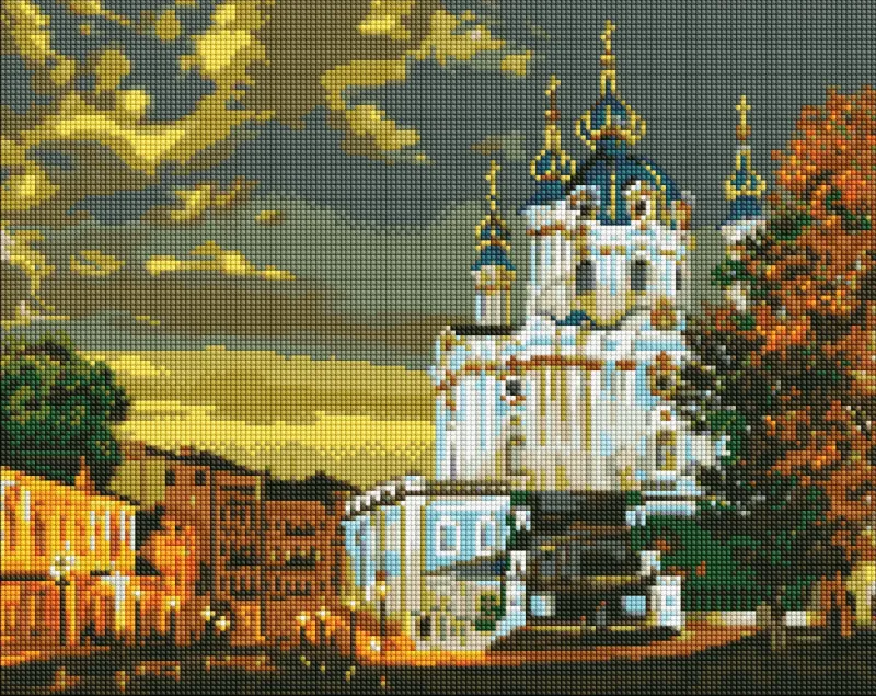 Алмазна мозаїка - Андріївський узвіз з голограмними стразами (AB) ©Сергій Брандт