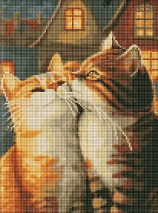 Алмазна мозаїка без підрамника - Закохані котики ©art_selena_ua