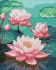 Diamond mosaic - Pink lilies with hologram rhinestones (AB) ©art_selena_ua