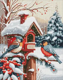 Алмазна мозаїка - Ласощі пташок з голограмними стразами (AB) ©art_selena_ua