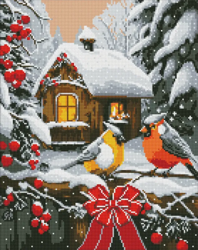 Алмазна мозаїка - Снігова казка з голограмними стразами (AB) ©art_selena_ua