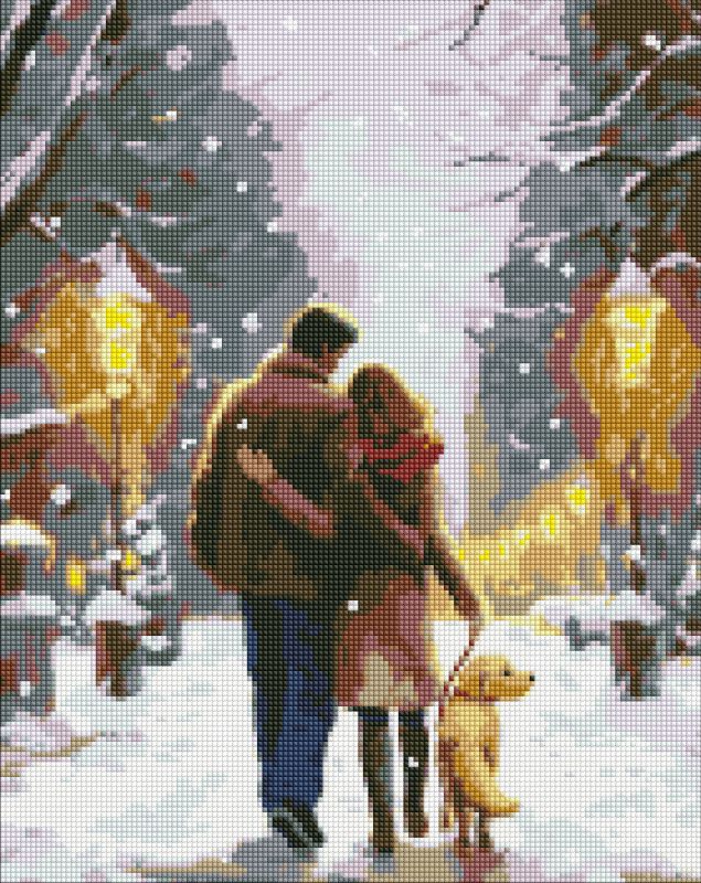 Алмазна мозаїка - Сімейна прогулянка з голограмними стразами (AB) ©art_selena_ua