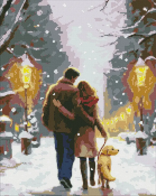 Алмазна мозаїка - Сімейна прогулянка з голограмними стразами (AB) ©art_selena_ua