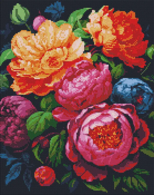 Алмазна мозаїка - Барвистий букет ©art_selena_ua