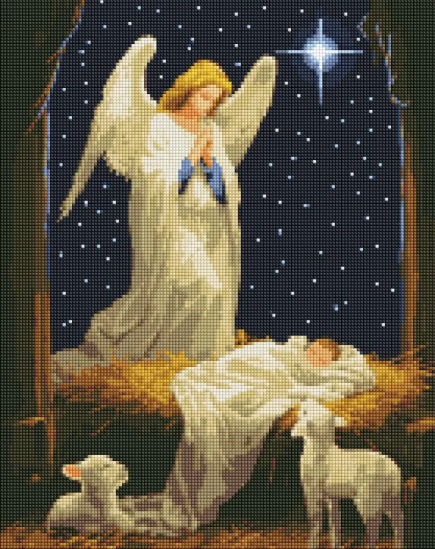 Алмазна мозаїка - Під захистом янгола з голограмними стразами (AB) ©art_selena_ua