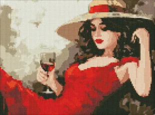 Алмазна мозаїка - Дівчина в капелюсі ©art_selena_ua