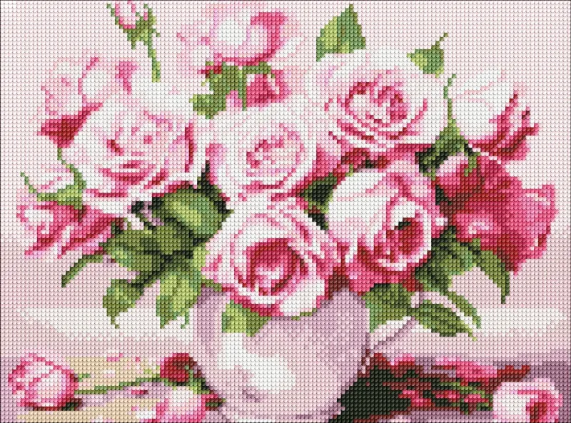 Алмазна мозаїка - Рожеві троянди ©art_selena_ua
