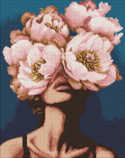 Алмазна мозаїка - Загадка півоній з голограмними стразами (AB) ©victoria_art___