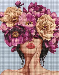 Алмазна мозаїка - Квіткова мелодія з голограмними стразами (AB) ©victoria_art___