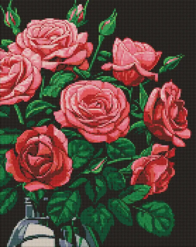 Алмазная мозаика - Роскошные розы с голограммными стразами (AB) ©art_selena_ua