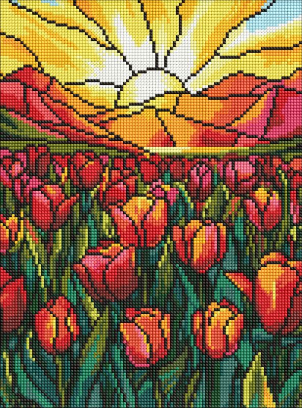 Diamond mosaic - A field of tulips ©art_selena_ua