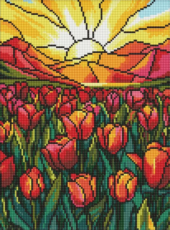 Алмазна мозаїка - Поле тюльпанів ©art_selena_ua