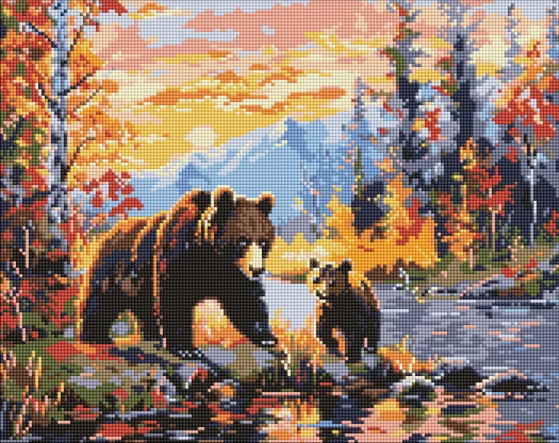 Алмазна мозаїка - Ведмежа сім'я ©art_selena_ua
