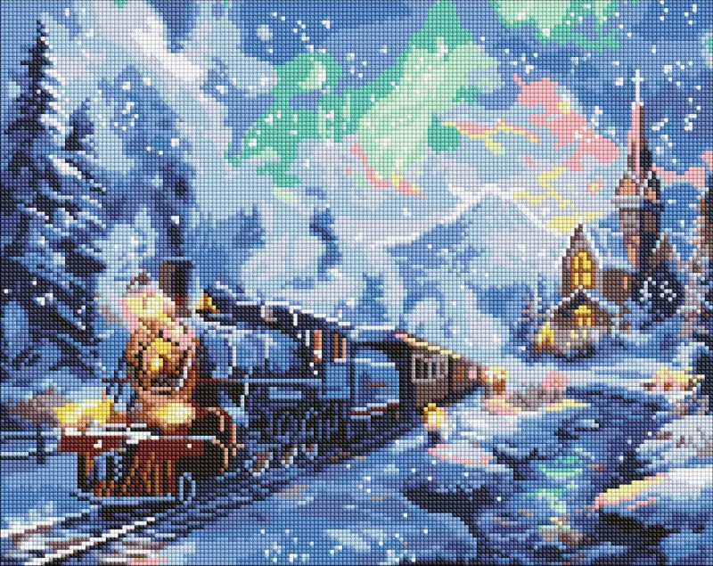 Алмазна мозаїка - Святковий потяг ©art_selena_ua
