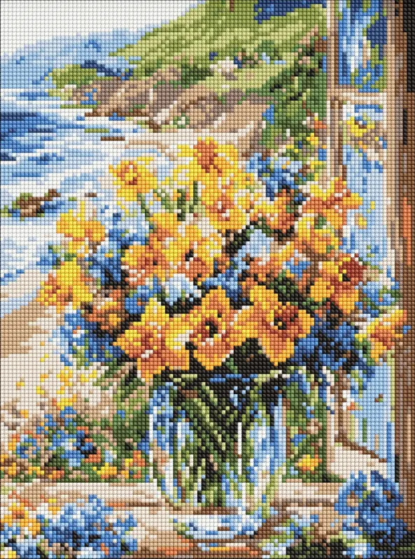 Алмазна мозаїка - Квіткове узбережжя ©art_selena_ua