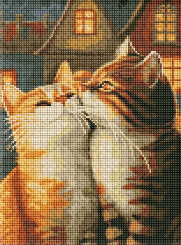 Алмазна мозаїка - Закохані котики ©art_selena_ua