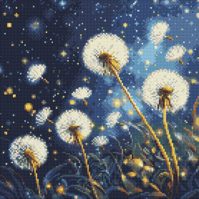 Алмазна мозаїка - Летючі кульбаби у вечірньому небі ©art_selena_ua