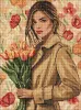 Алмазная мозаика - Девушка в пальто с тюльпанами ©art_selena_ua