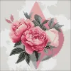 Diamond mosaic - Geometric shapes with peonies ©art_selena_ua