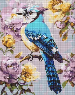 Алмазна мозаїка - Сойка в півоніях ©art_selena_ua