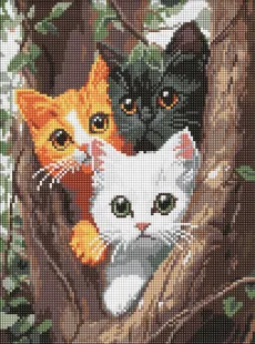 Алмазна мозаїка - Котики на дереві ©art_selena_ua