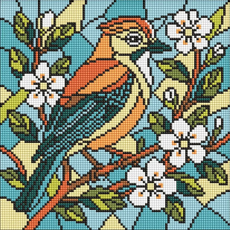 Алмазная мозаика - Витраж. Сойка ©art_selena_ua