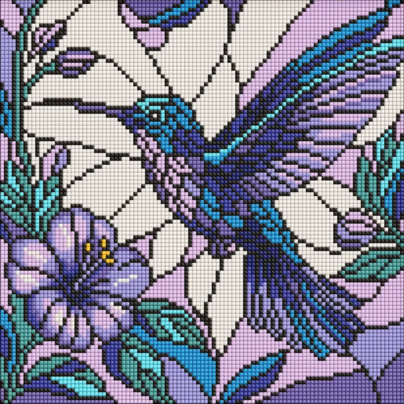 Алмазная мозаика - Витраж. Колибри ©art_selena_ua