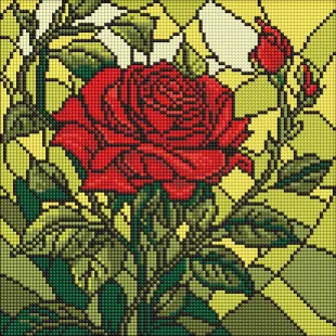 Алмазна мозаїка - Вітраж. Троянда ©art_selena_ua