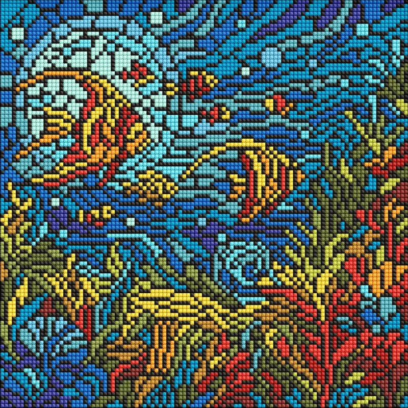 Алмазна мозаїка - Вітраж. Морський світ ©art_selena_ua