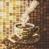 Diamond mosaic - Stained glass window. Coffee ©art_selena_ua