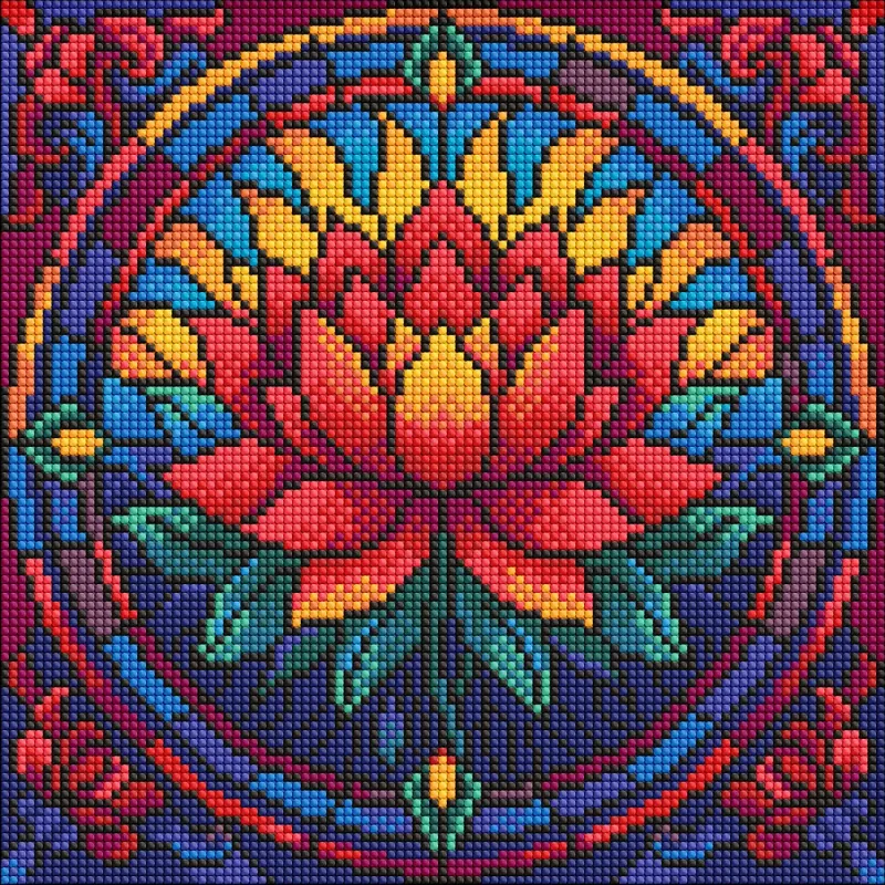 Алмазна мозаїка - Вітраж. Лотос ©art_selena_ua