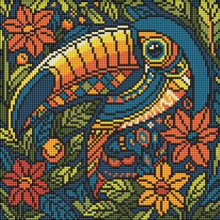 Алмазная мозаика - Витраж. Тукан ©art_selena_ua