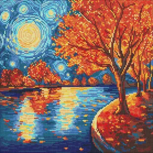 Алмазна мозаїка - Осіння ніч ©art_selena_ua