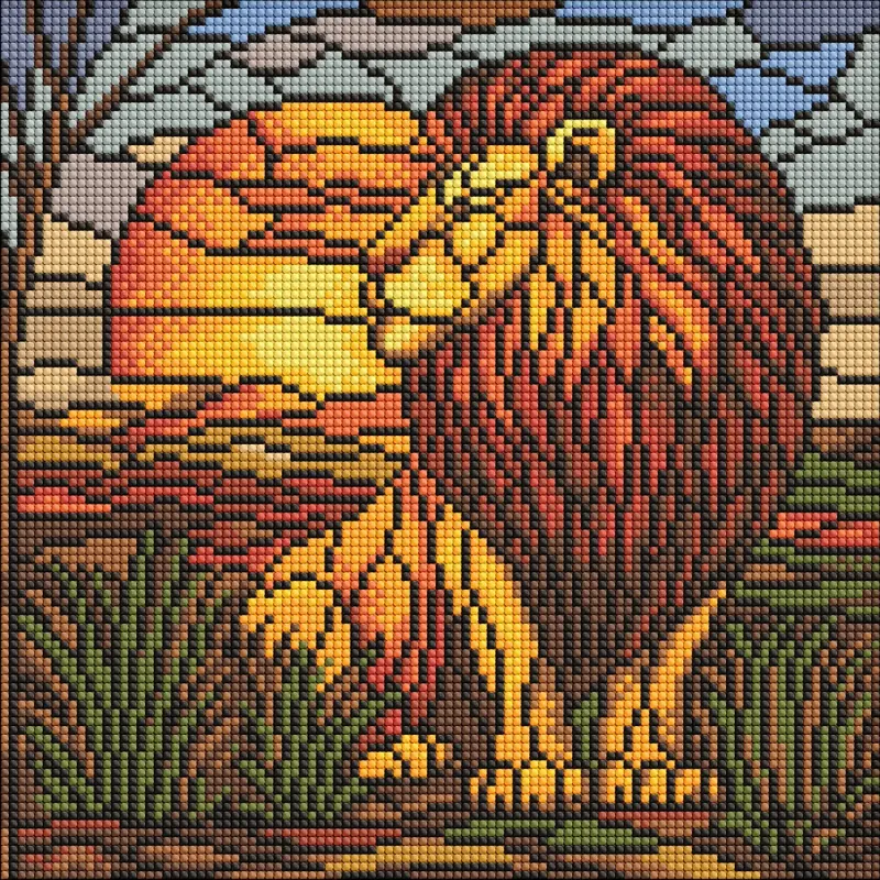 Алмазная мозаика - Витраж. Лев ©art_selena_ua