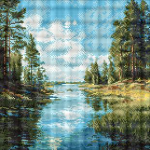 Алмазна мозаїка - Струмок в лісі ©art_selena_ua