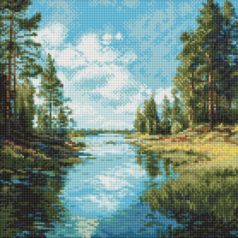 Diamond mosaic - A stream in the forest ©art_selena_ua