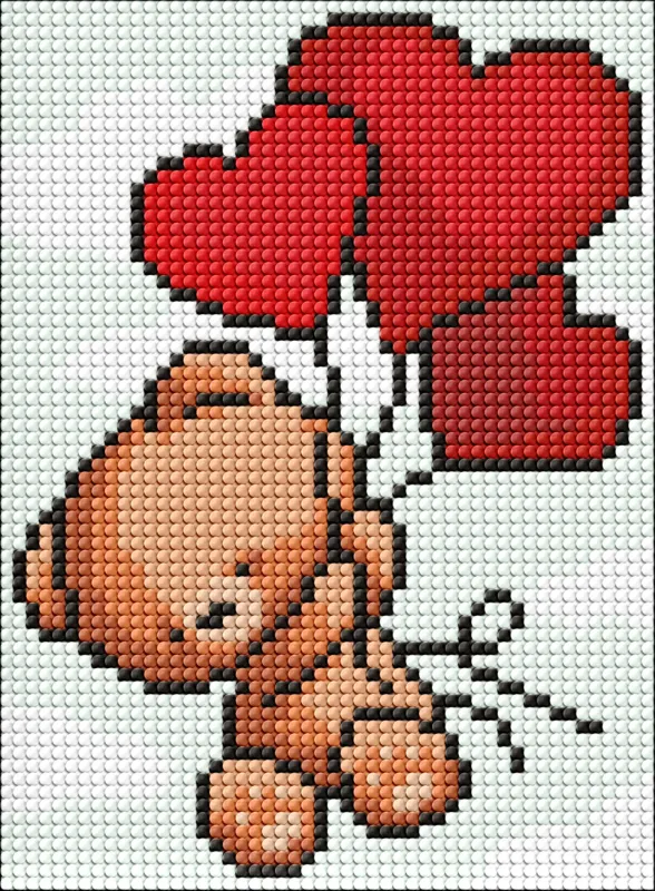 Алмазна мозаїка без підрамника - Чарівне ведмежатко з голограмними стразами (AB) ©Mariia Davydova