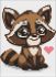 Diamond mosaic without frame - Smart raccoon ©art_selena_ua