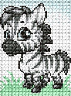 Diamond mosaic without frame - The little zebra ©art_selena_ua