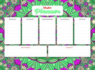 Magnetic planner with diamond mosaic - Mandala ©art_selena_ua