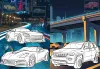 Coloring book with stickers - Car Fleet