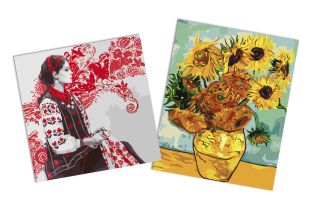 Sets of paintings - "Sunflowers Van Gogh" & "Embroidering a talisman"