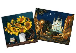 Sets of paintings - "Evening Kyiv" & "Bright sunflowers"
