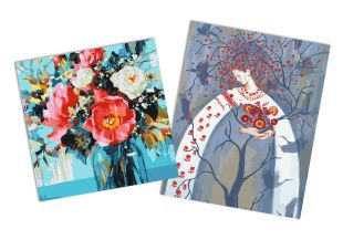 Sets of paintings - "The tree of life" & "Flowers for the mood"