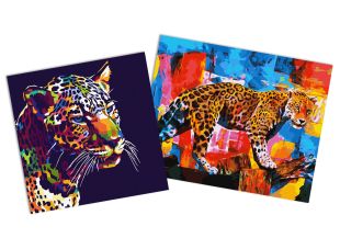 Sets of paintings - "Bright leopard" & "Jaguar pop art"