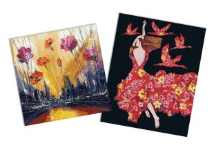 Sets of paintings - "Flights in sleep and waking life" & "Poppies over the metropolis"