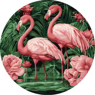 Painting by numbers - Flamingos in flowers ©art_selena_ua