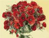 Painting by numbers - Red poppies in a glass vase 