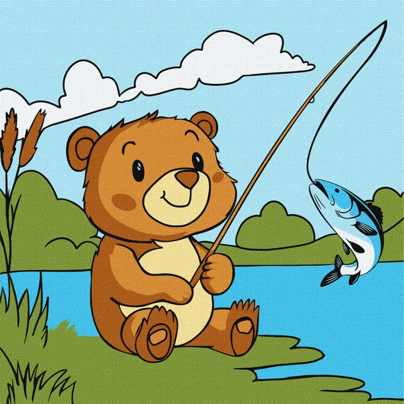 Painting by numbers - Bear is a fisherman ©art_selena_ua