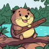 Painting by numbers - A cheerful beaver ©art_selena_ua